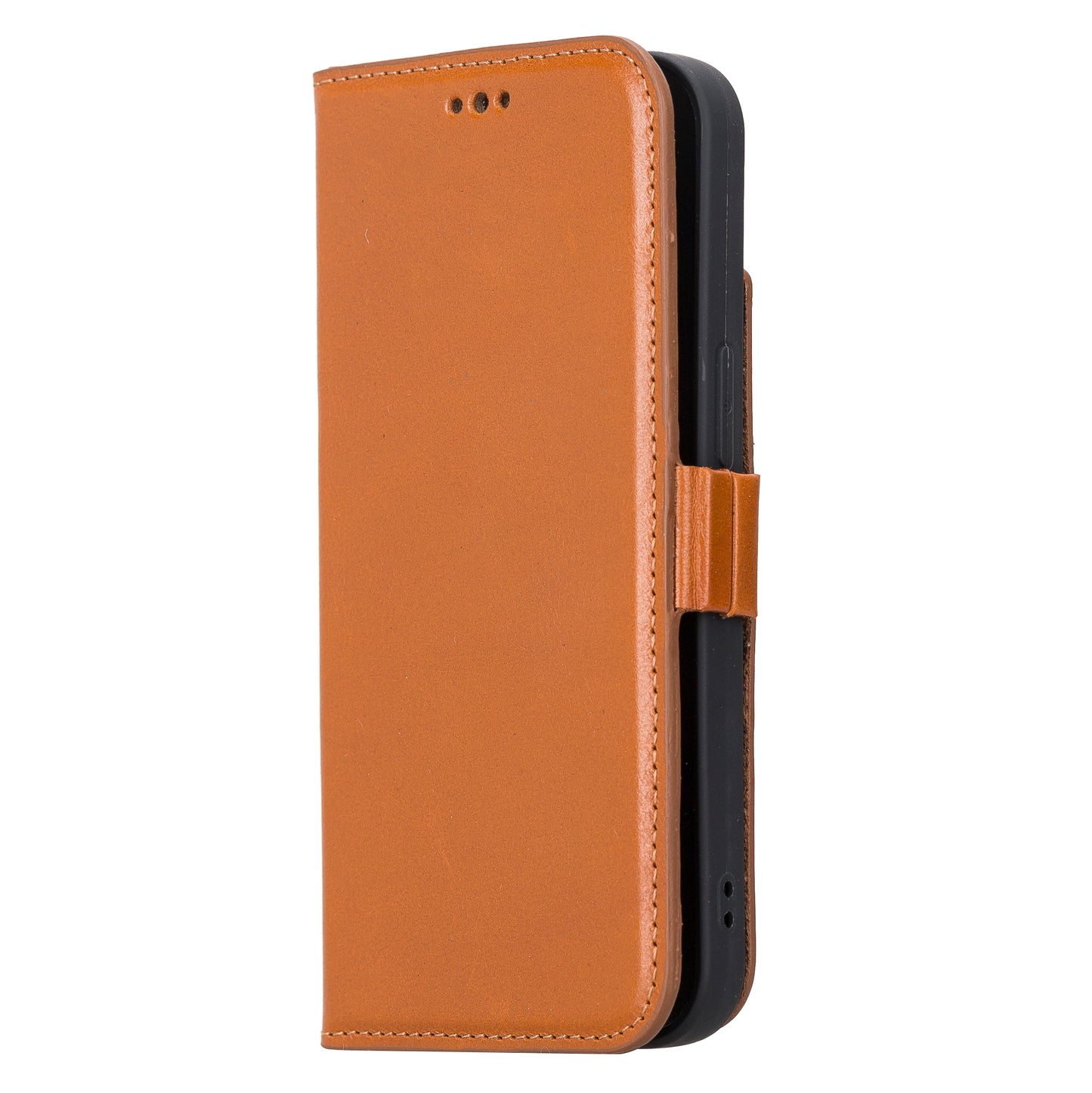 iPhone 13 (6.1") Leather MagSafe Stand Wallet Case RFID Protection - Brown