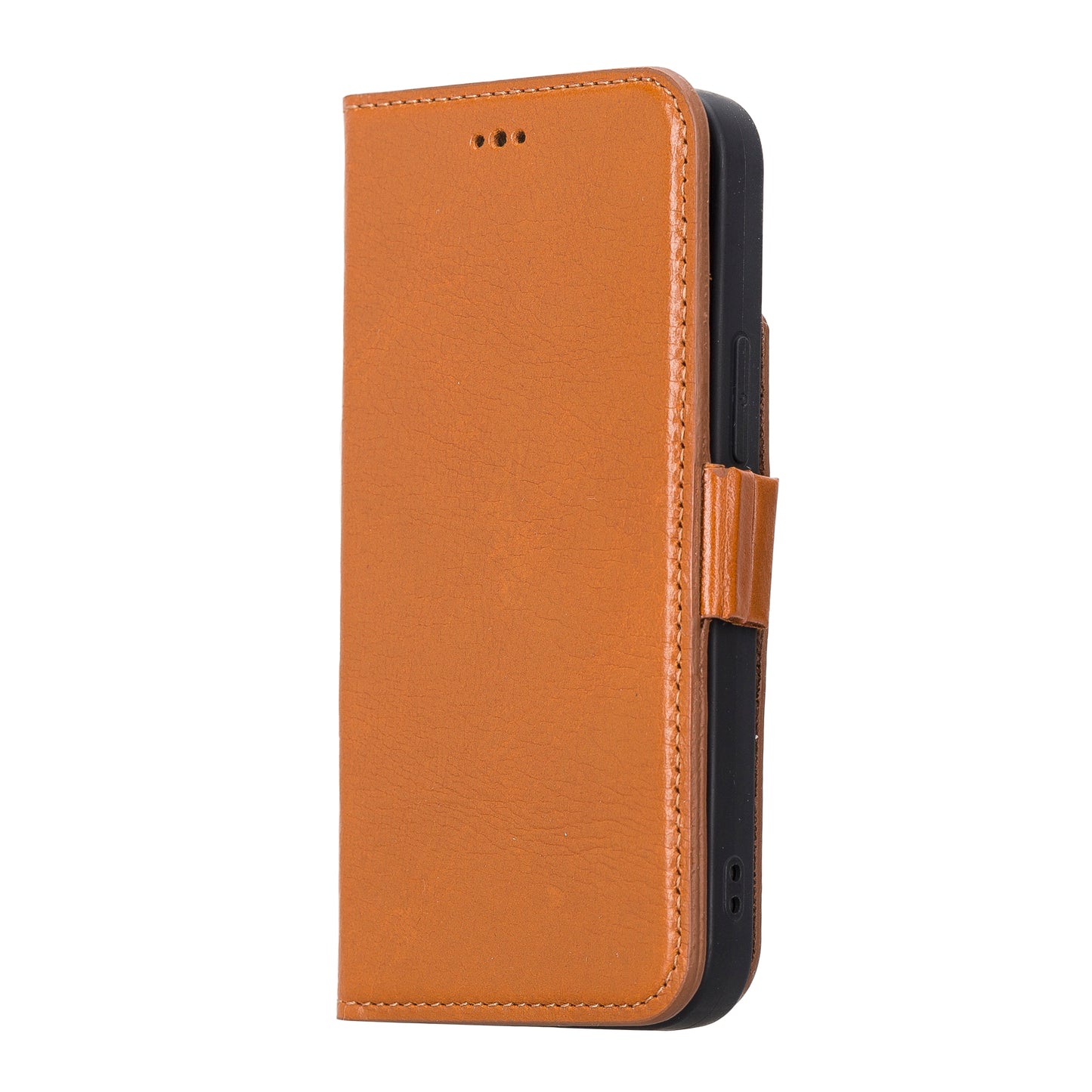 iPhone 13 Mini (5.4") Leather MagSafe Stand Wallet Case RFID Protection - Brown