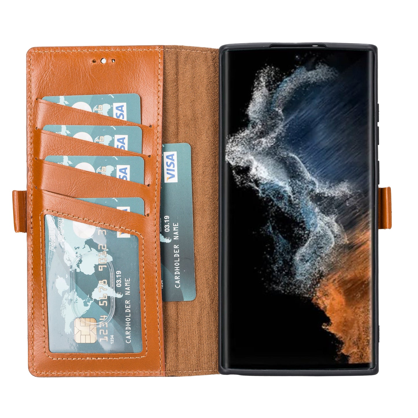 Samsung Galaxy S22 Ultra (6.8") Leather Wallet Case - Brown