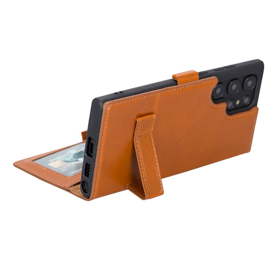 Samsung Galaxy S22 Ultra (6.8") Leather Wallet Case - Brown