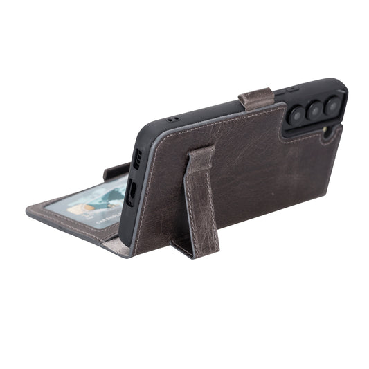 Samsung Galaxy S22 (6.1") Leather Wallet Case - Rustic Black