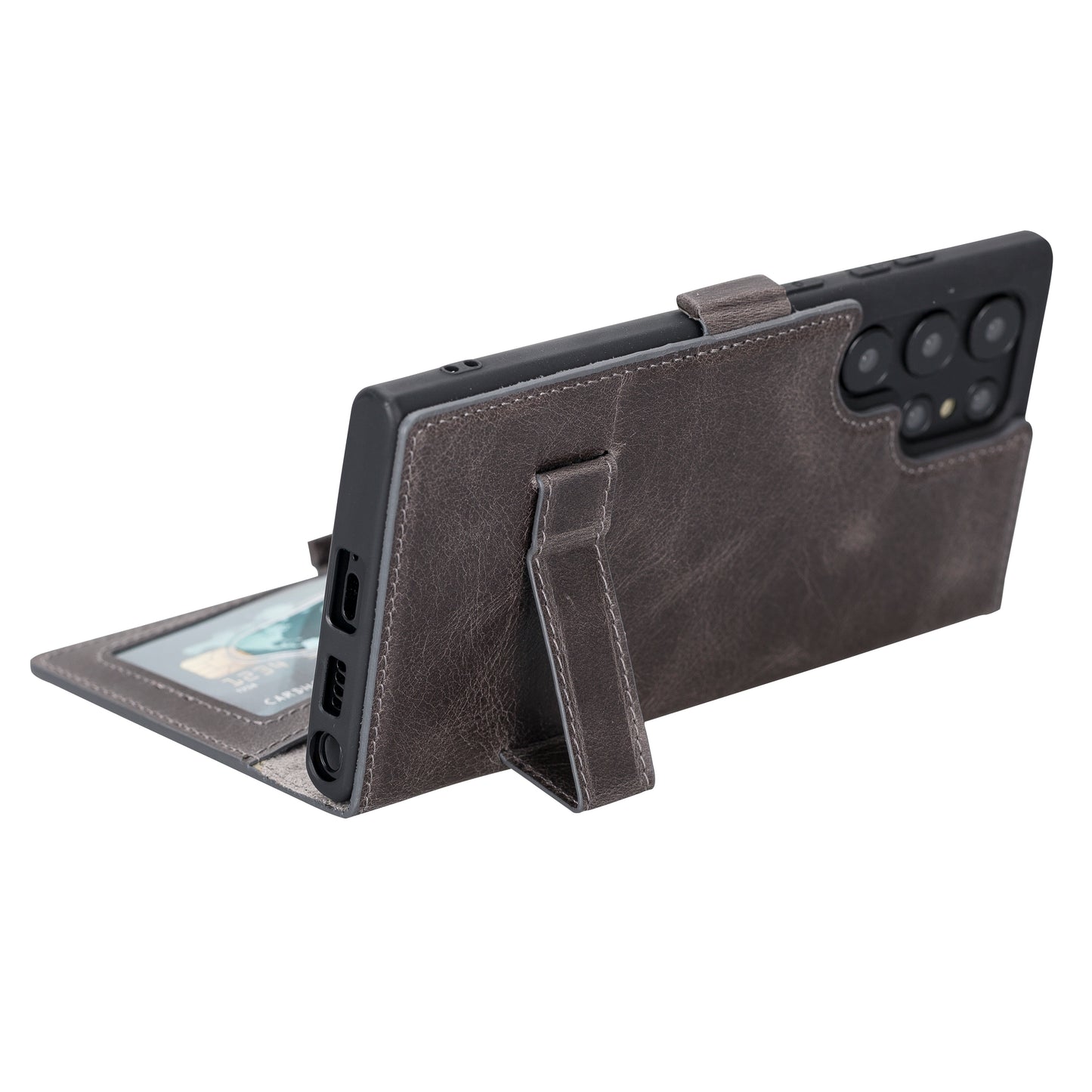 Samsung Galaxy S22 Ultra (6.8") Leather Wallet Case - Rustic Black