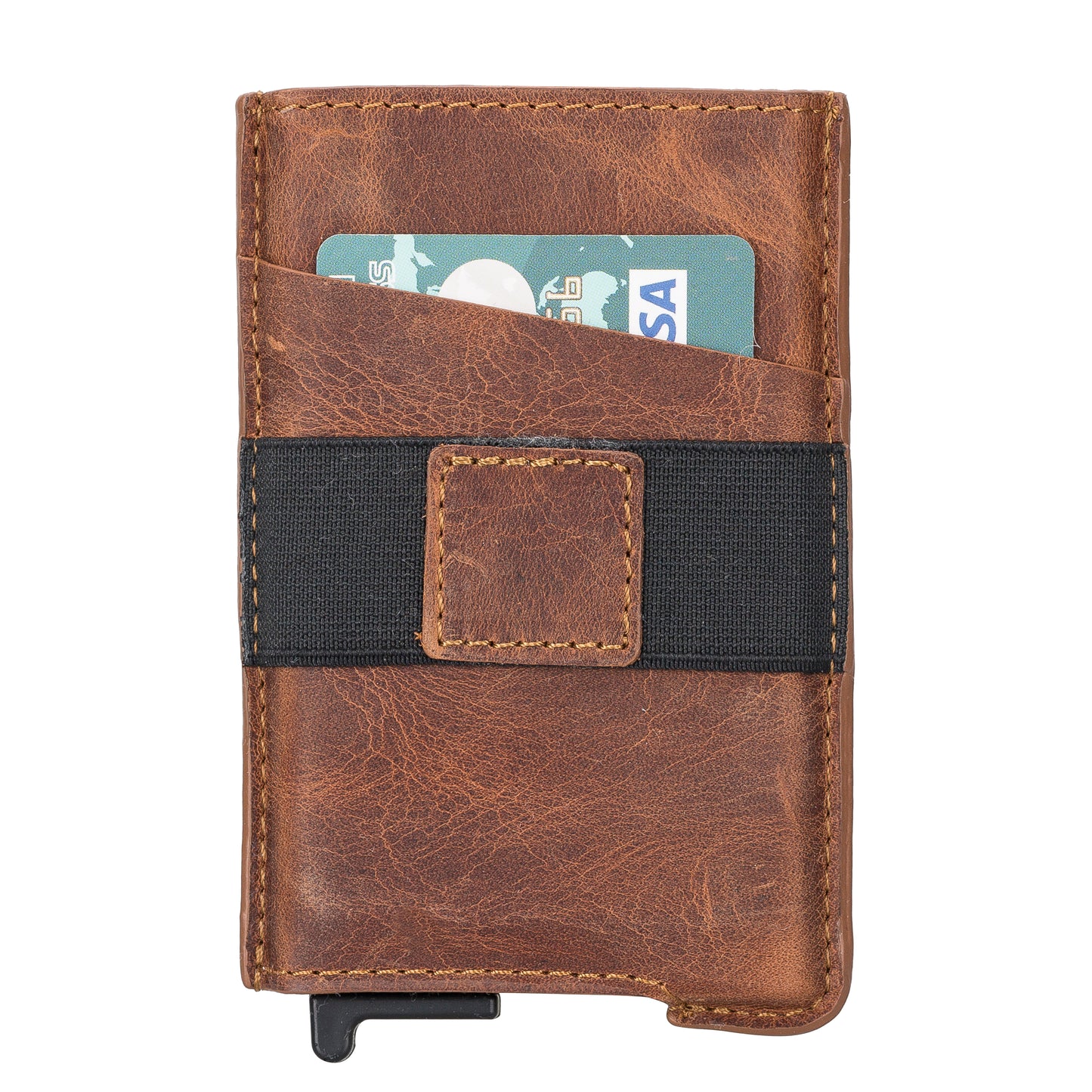 Thomson Leather Mechanic Card Holder - Teak Brown