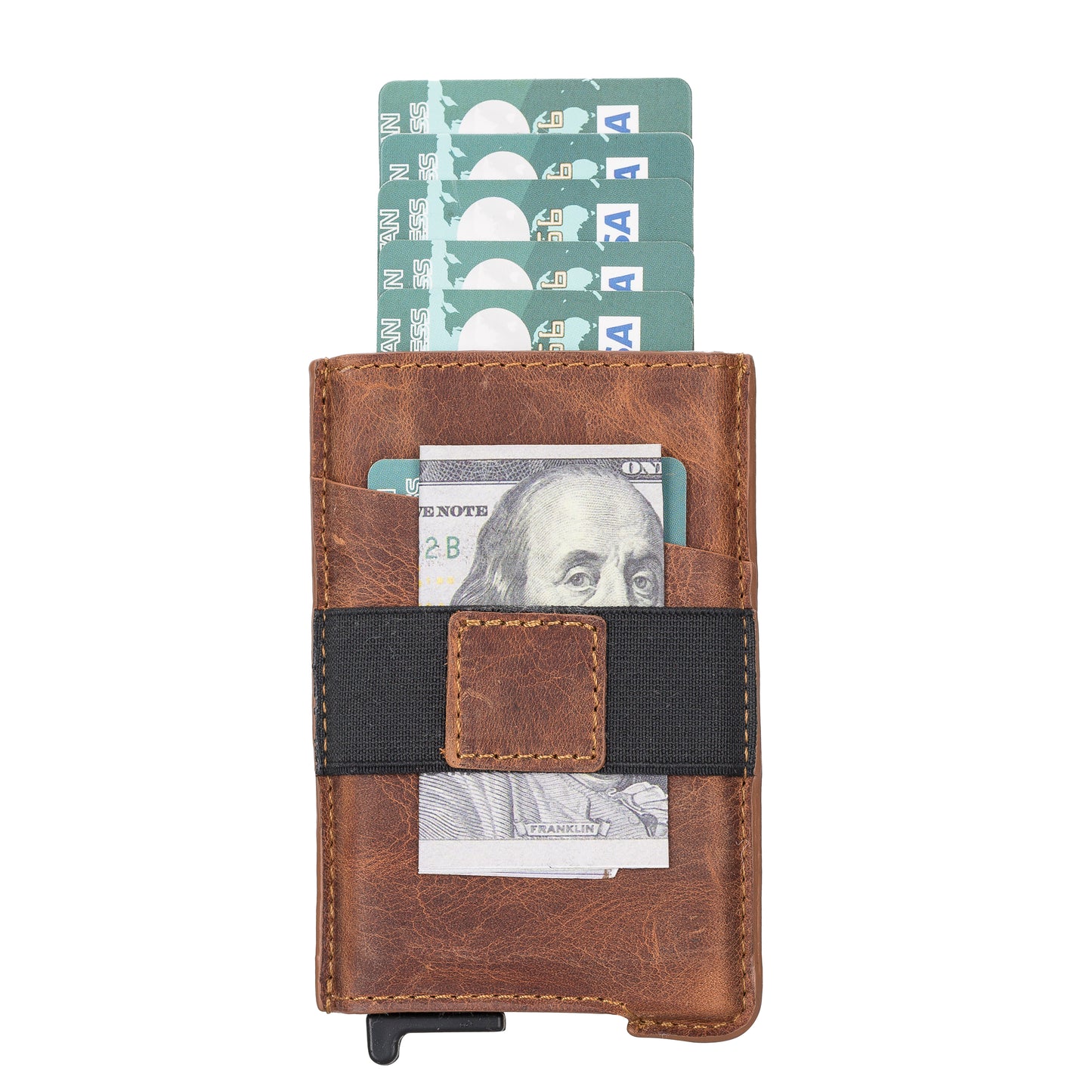 Thomson Leather Mechanic Card Holder - Teak Brown