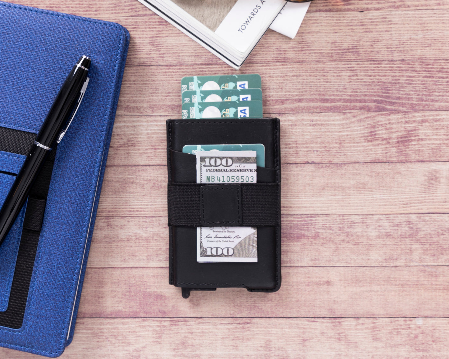 Thomson Leather Mechanic Card Holder - Rustic Black