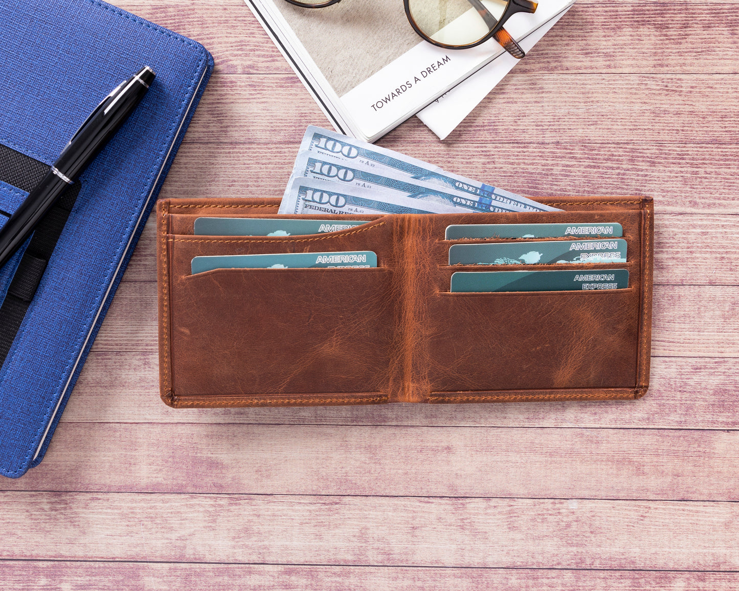UST Leather Men Wallet - Teak Brown