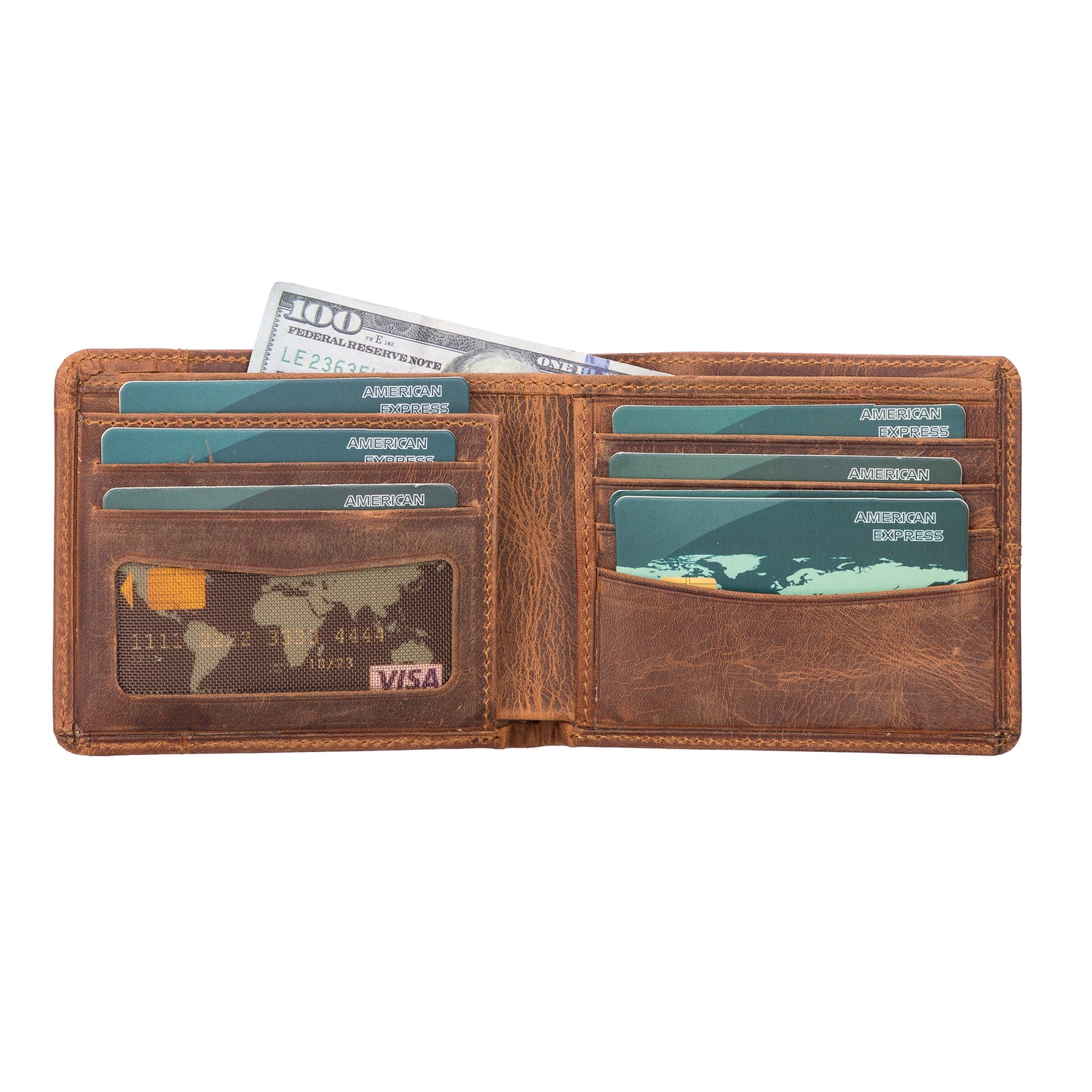 Vader Leather Men Wallet - Teak Brown