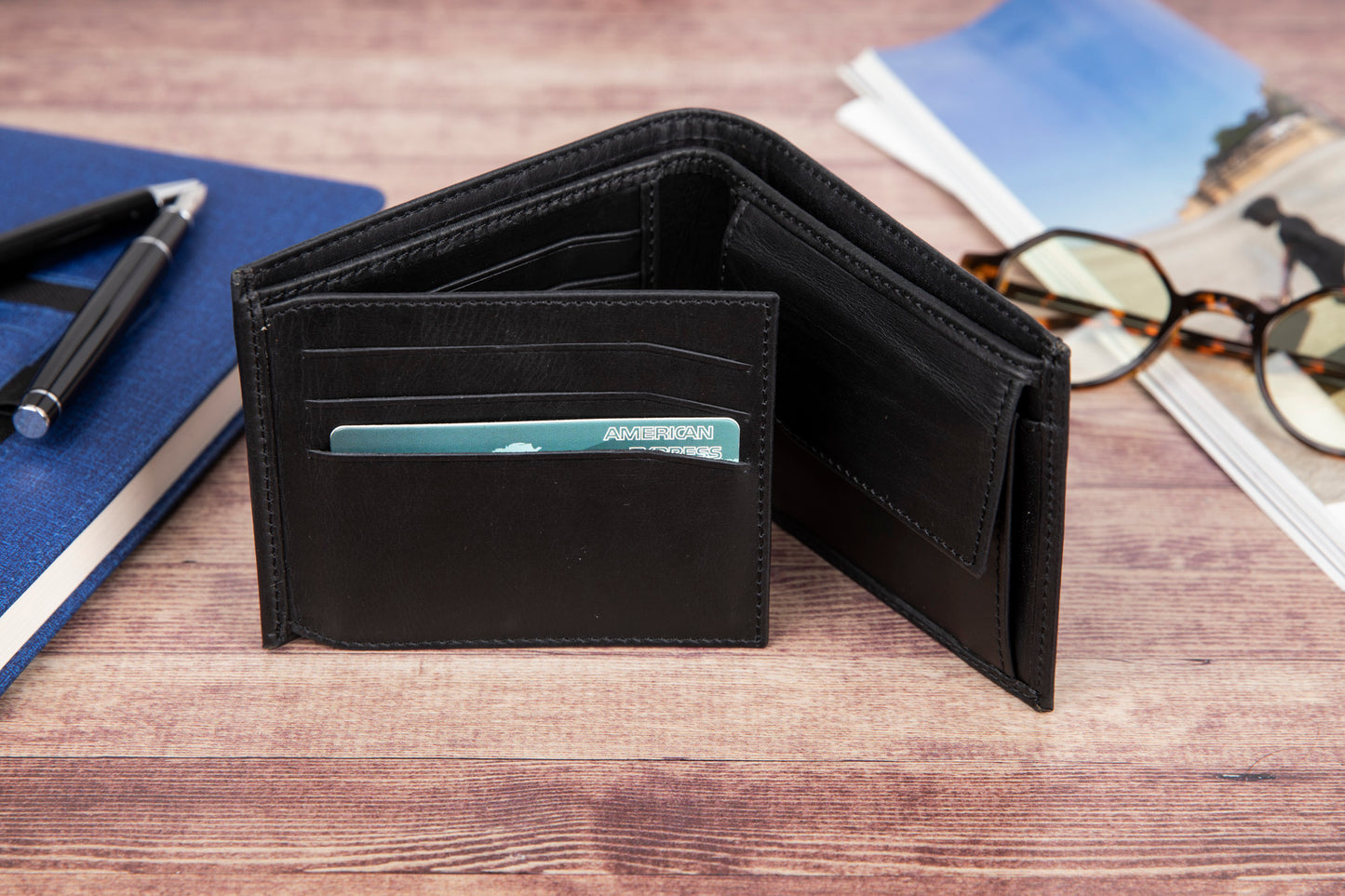 Toros Leather Men Wallet - Rustic Black