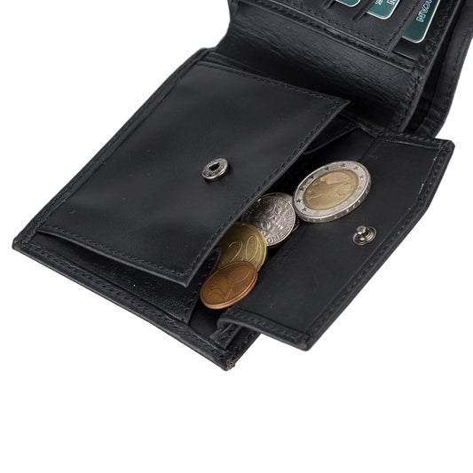 Toros Leather Men Wallet - Rustic Black