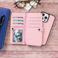 iPhone 14 Pro Max (6.7") Leather MagSafe RFID Detachable Double Wallet Case - Pink