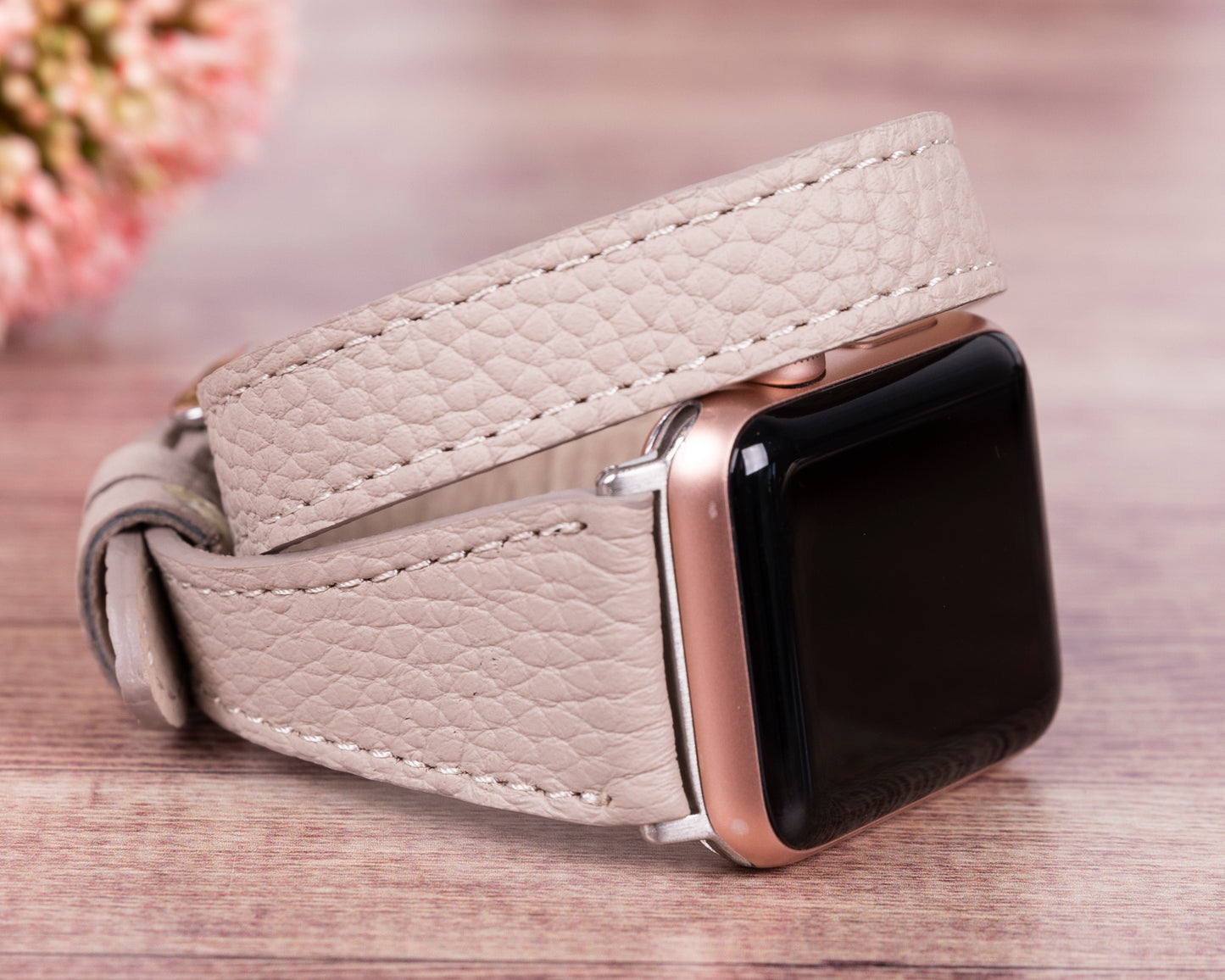 Quantum Leather Apple Watch Band - Beige