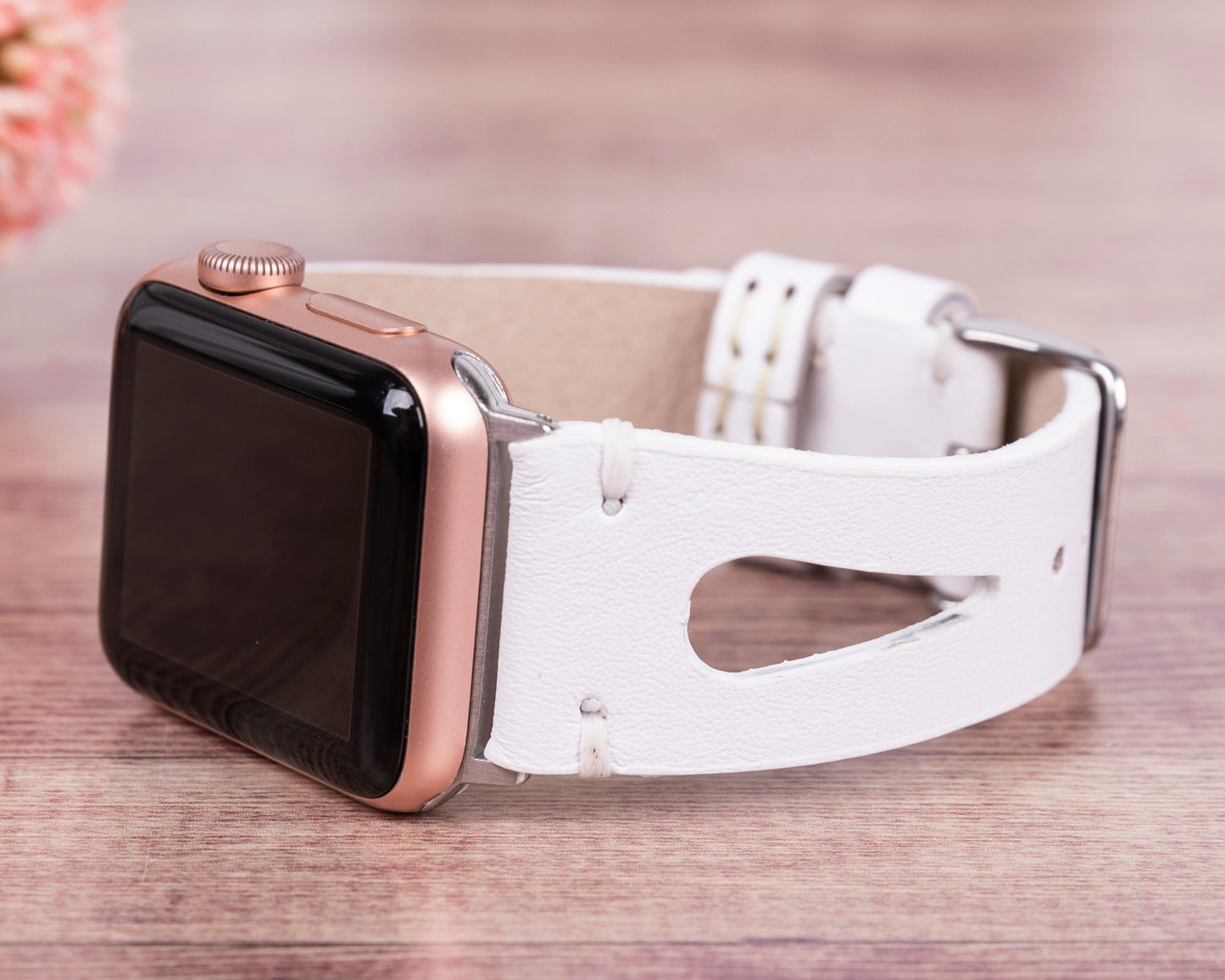 Caen Leather Apple Watch Band - White