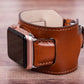 Jersey Cuff Leather Apple Watch Band - Rustic Brown