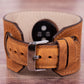 Jersey Cuff Leather Apple Watch Band - Camel