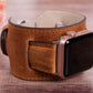 Jersey Cuff Leather Apple Watch Band - Camel