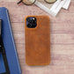 iPhone 13 Pro (6.1") Full Leather MagSafe Snap On Case  - Dark Brown