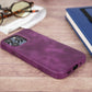 iPhone 13 Pro Max (6.7") Full Leather MagSafe Snap On Case  - Purple