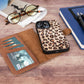 iPhone 13 Pro (6.1") Leather MagSafe RFID Magnetic Detachable Wallet Case  - Furry Leopard