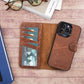 iPhone 13 Pro (6.1") Leather MagSafe RFID Magnetic Detachable Wallet Case  - Teak Brown