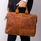 Leather Notebook/Macbook Bag 14" - Brown