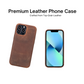 iPhone 14 Plus (6.7") Full Leather MagSafe Snap On Case  - Teak Brown