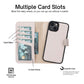 iPhone 14 (6.1") Leather MagSafe RFID Detachable Wallet Case - Beige