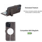 iPhone 14 Pro (6.1") Leather MagSafe RFID Stand Wallet Case - Rustic Black