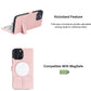 iPhone 13 Pro Max (6.7") Leather MagSafe Stand Wallet Case RFID Protection  - Pink