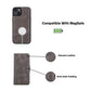 iPhone 14 (6.1") Leather MagSafe RFID Detachable Double Wallet Case - Rustic Black