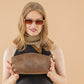 Leather Women Make Up Bag - Antic Black