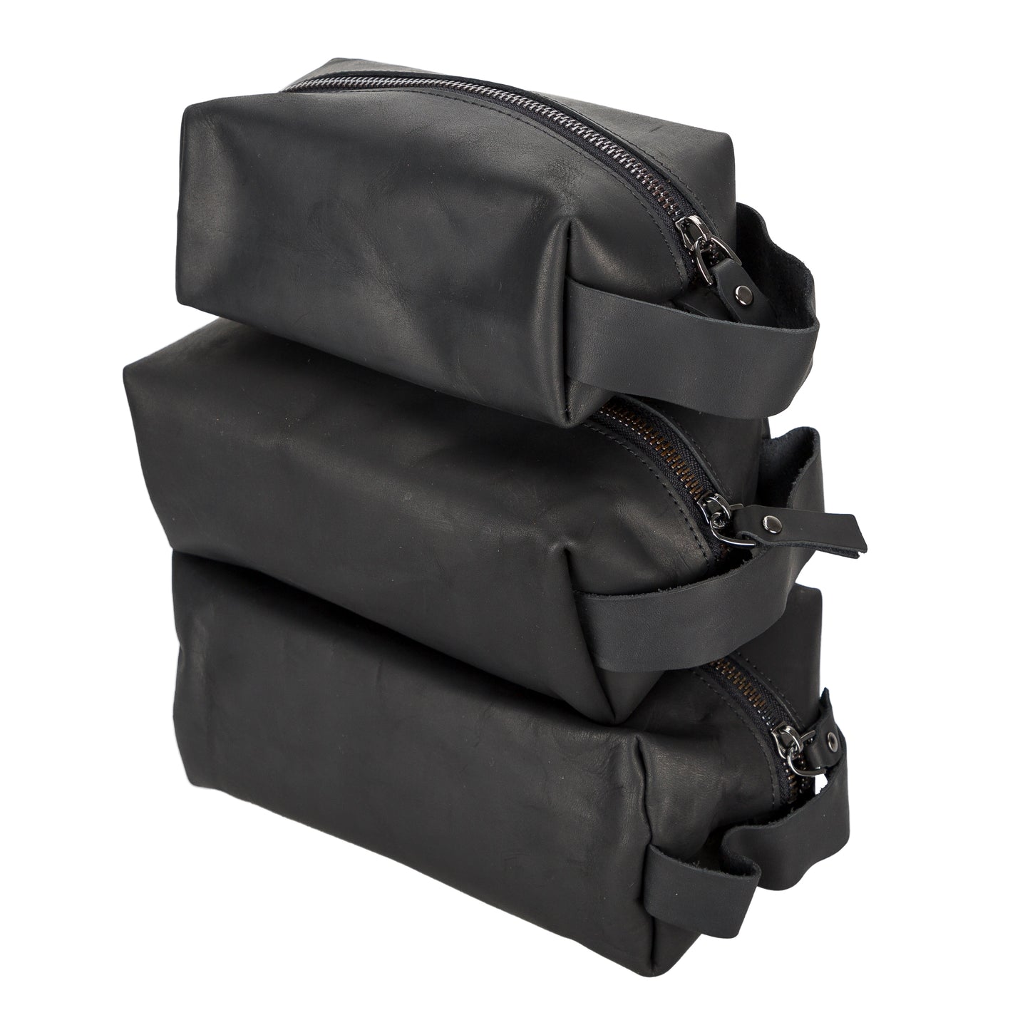 Leather Women Make Up Bag - Antic Black