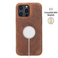 iPhone 14 (6.1") Full Leather MagSafe Snap On Case  - Teak Brown