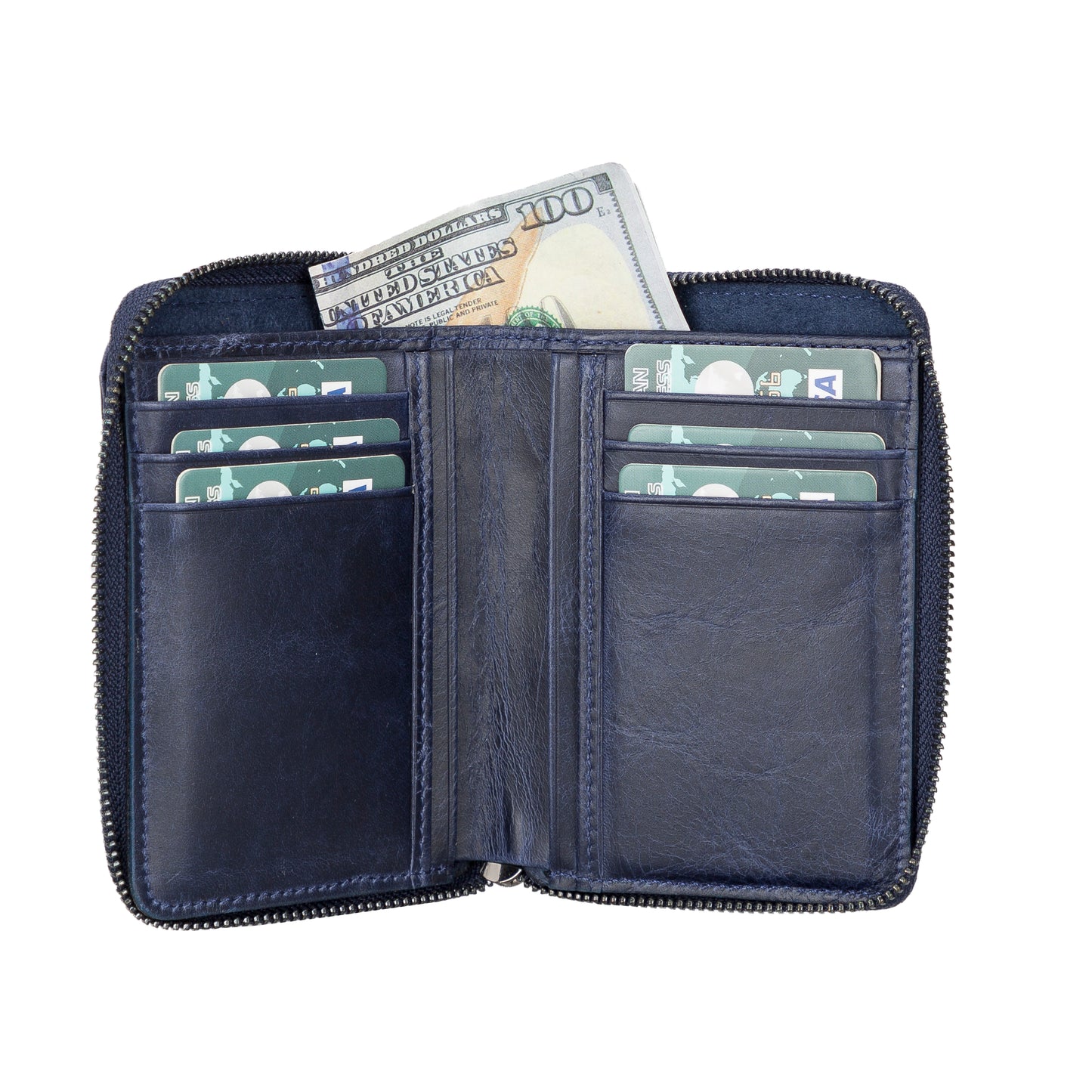 Lugano Leather Women Wallet - Blue