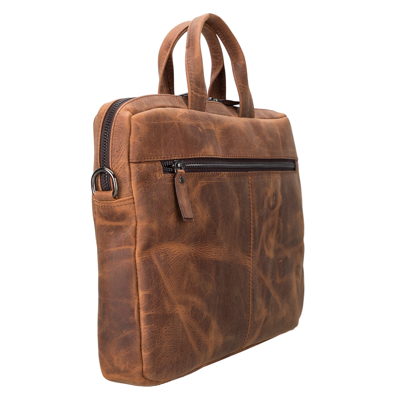 Leather Notebook/Macbook Bag 16" - Teak Brown