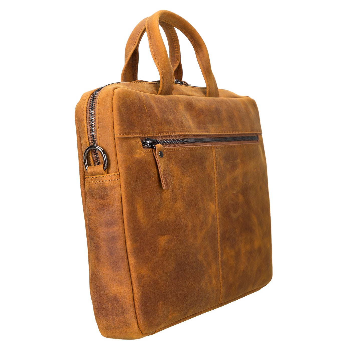 Leather Notebook/Macbook Bag 14" - Brown