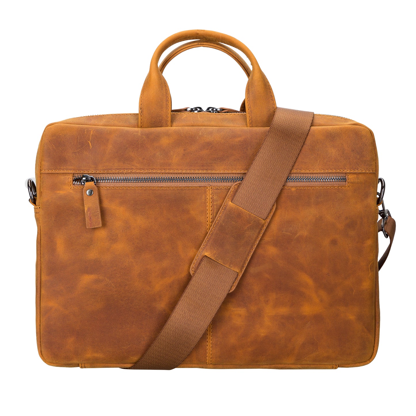 Leather Notebook/Macbook Bag 14" - Brown