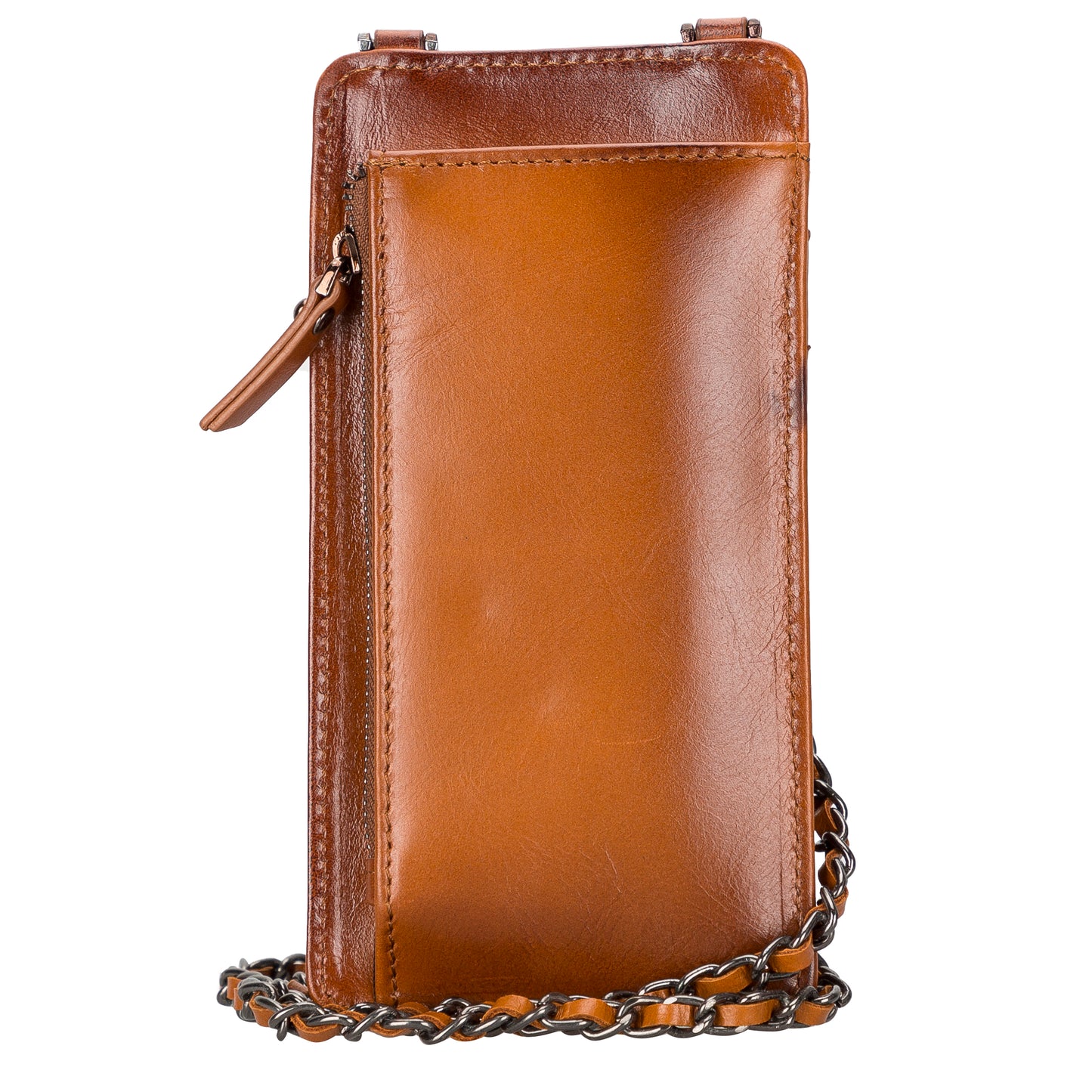 Awjin Leather Phone Bag Up to 6.7" - Rustic Brown