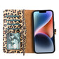 iPhone 14 Pro (6.1") Leather MagSafe RFID Detachable Double Wallet Case - Leopard