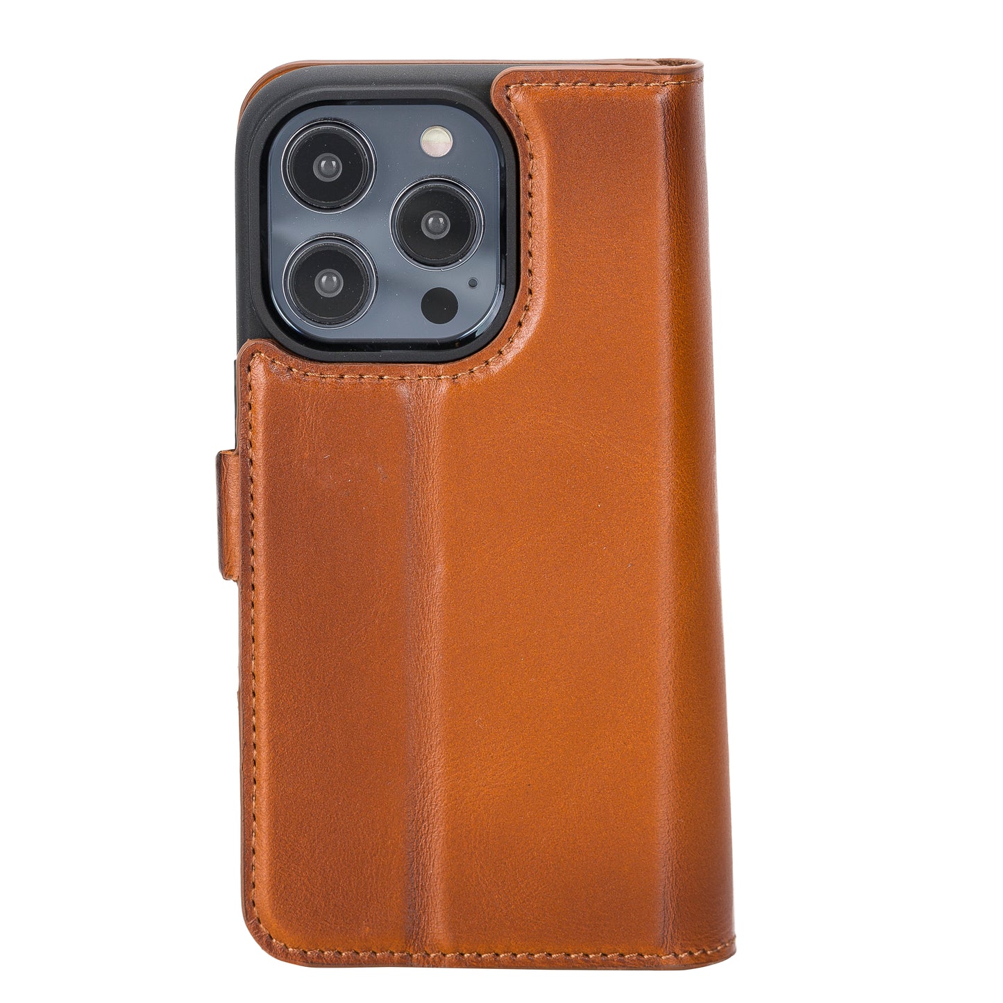 iPhone 14 Pro (6.1") Leather MagSafe RFID Detachable Double Wallet Case - Rustic Brown