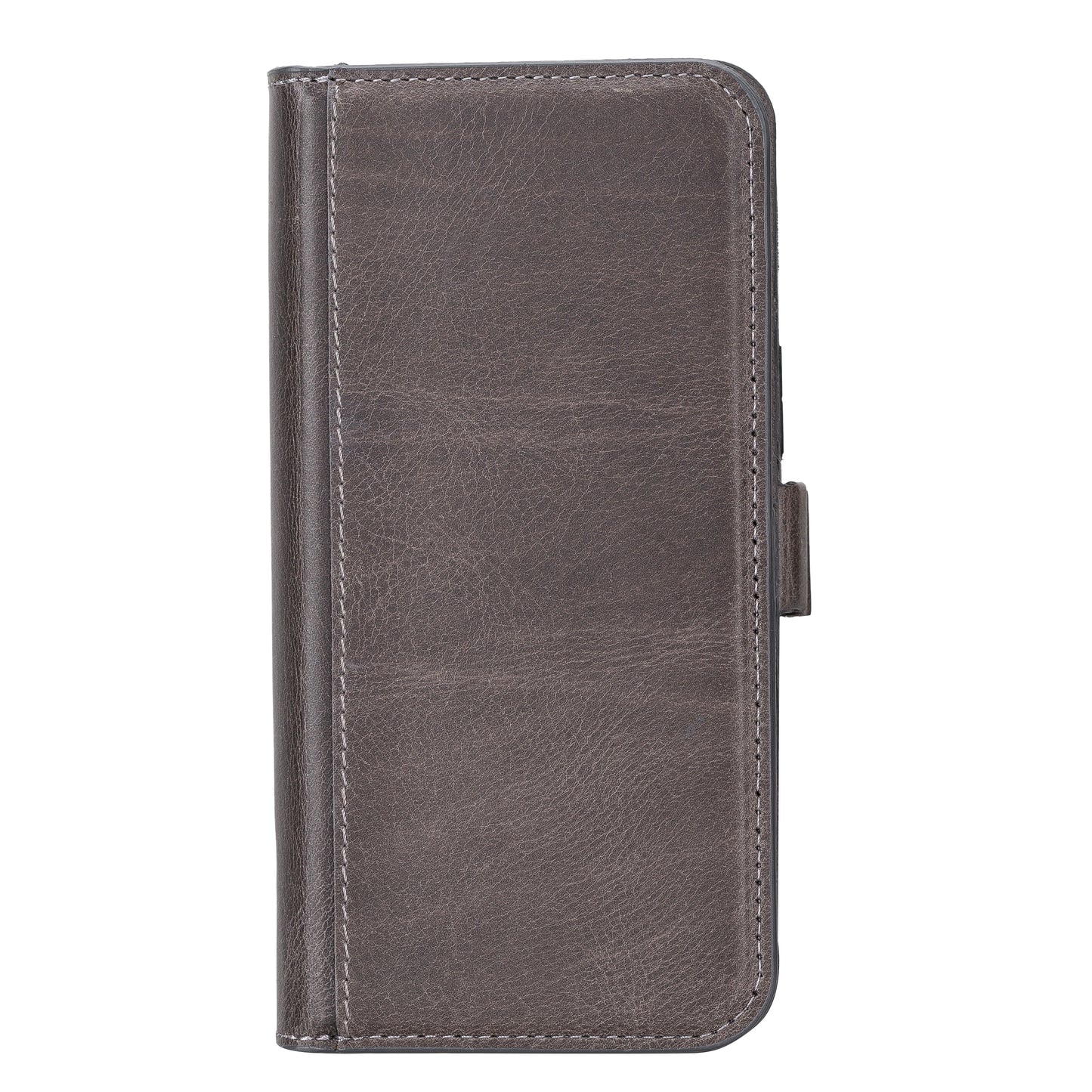 iPhone 14 Pro Max (6.7") Leather MagSafe RFID Detachable Double Wallet Case - Rustic Black
