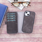 iPhone 14 Pro (6.1") Leather MagSafe RFID Detachable Double Wallet Case - Rustic Black