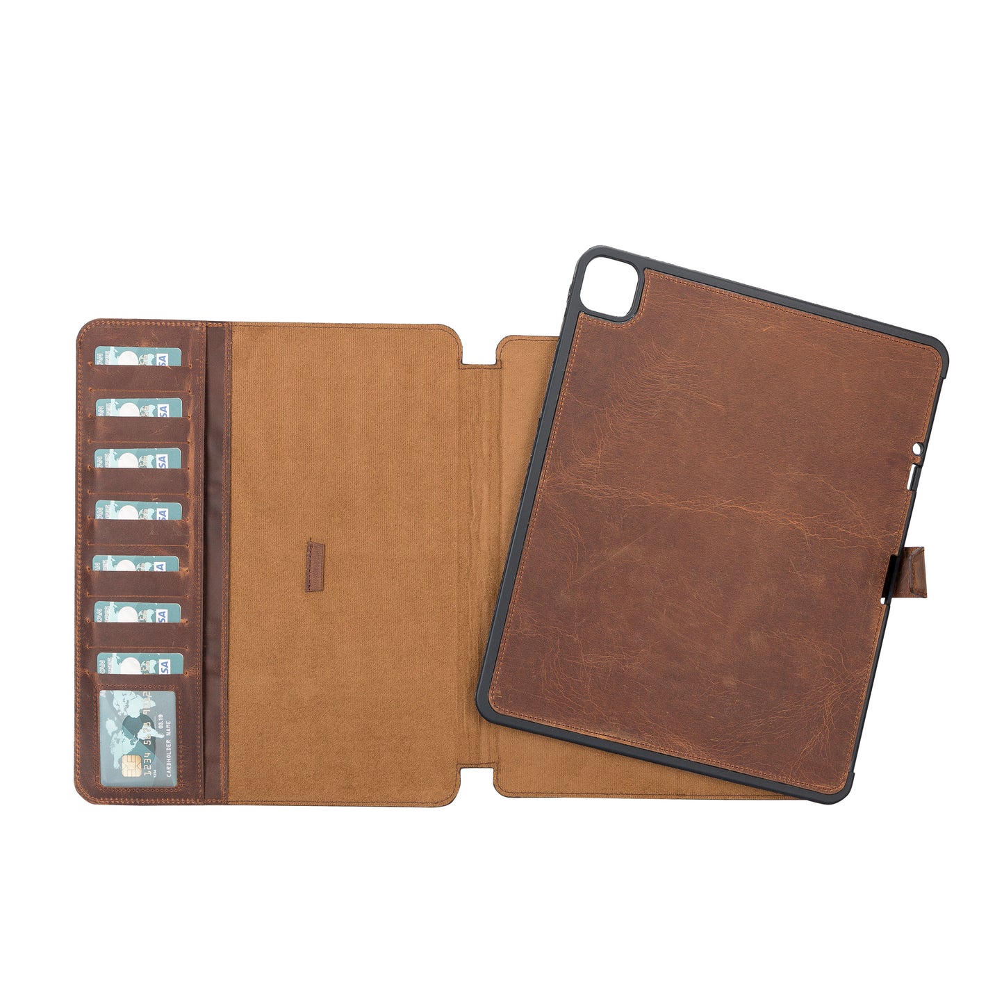Apple iPad Pro (11")  Leather Detachable Wallet Case - Teak Brown