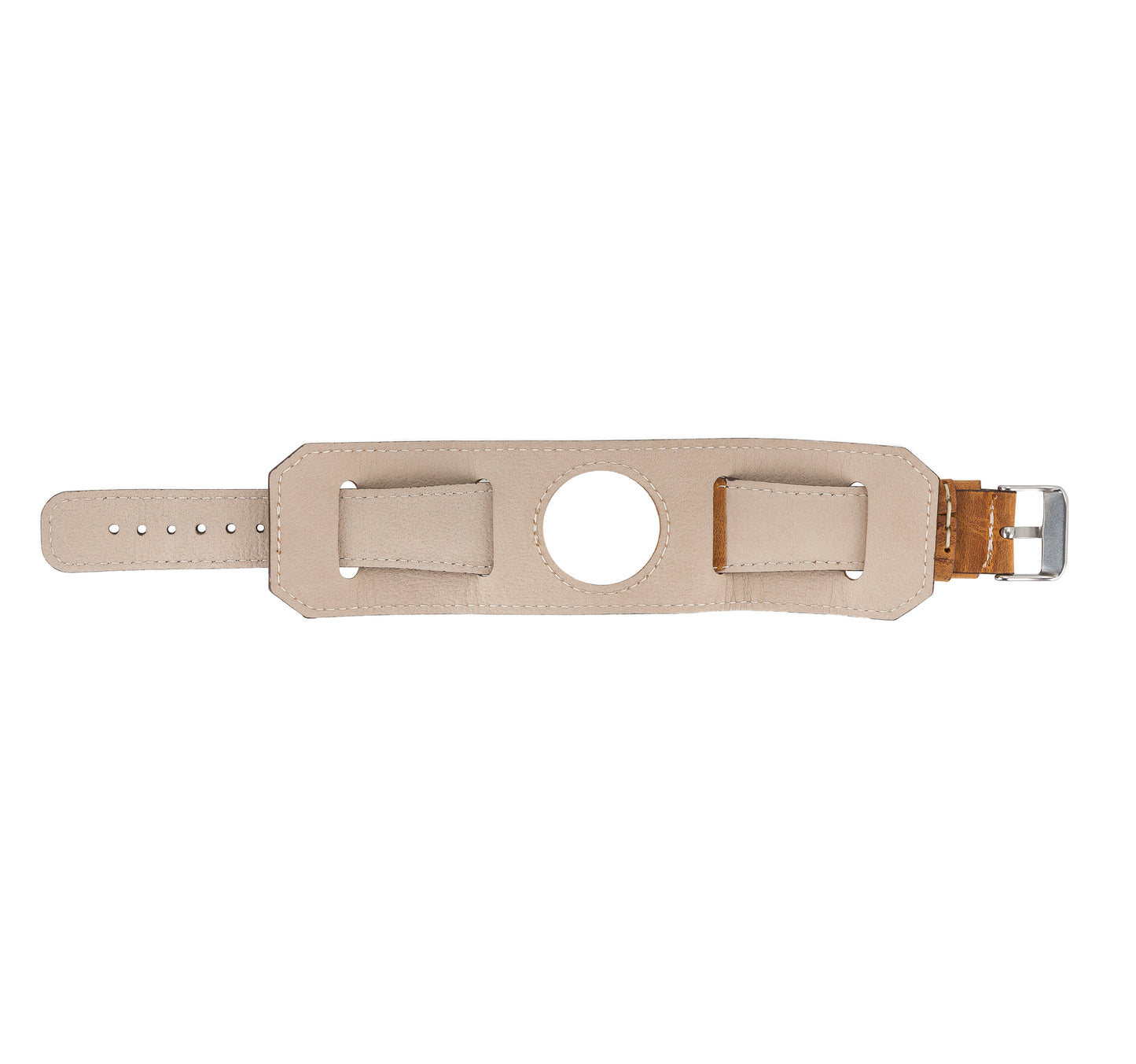 Jersey Cuff Leather Apple Watch Band - Camel