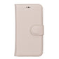 iPhone 13 Mini (5.4") Leather MagSafe RFID Magnetic Detachable Wallet Case  - Beige