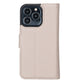 iPhone 13 Pro (6.1") Leather MagSafe RFID Magnetic Detachable Wallet Case  - Beige