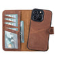 iPhone 13 Pro (6.1") Leather MagSafe RFID Magnetic Detachable Wallet Case  - Teak Brown