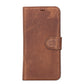 iPhone 14 (6.1") Leather MagSafe RFID Detachable Wallet Case - Teak Brown