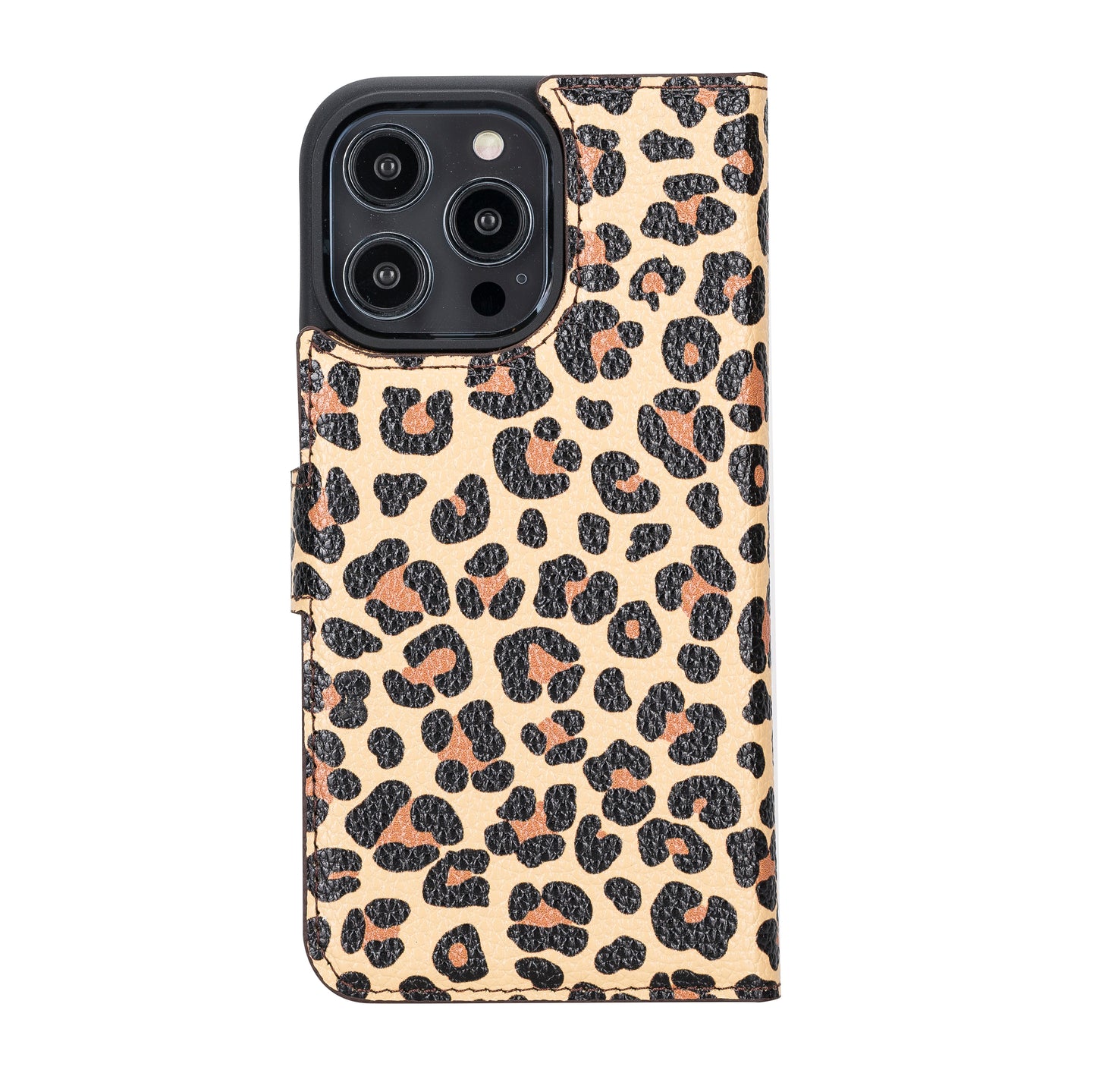 iPhone 14 Pro Max (6.7") Leather MagSafe RFID Detachable Wallet Case - Leopard