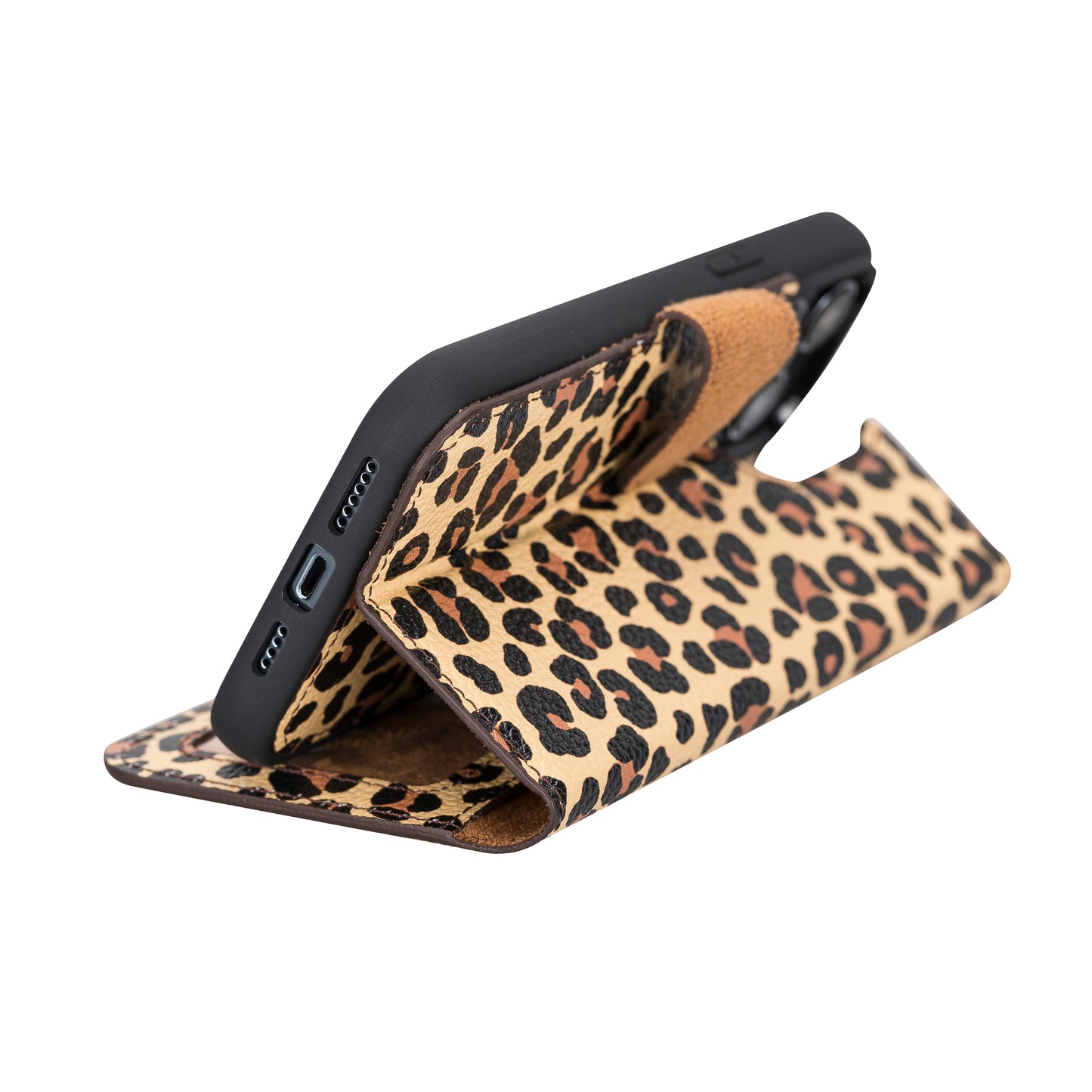 iPhone 14 Pro Max (6.7") Leather MagSafe RFID Detachable Wallet Case - Leopard