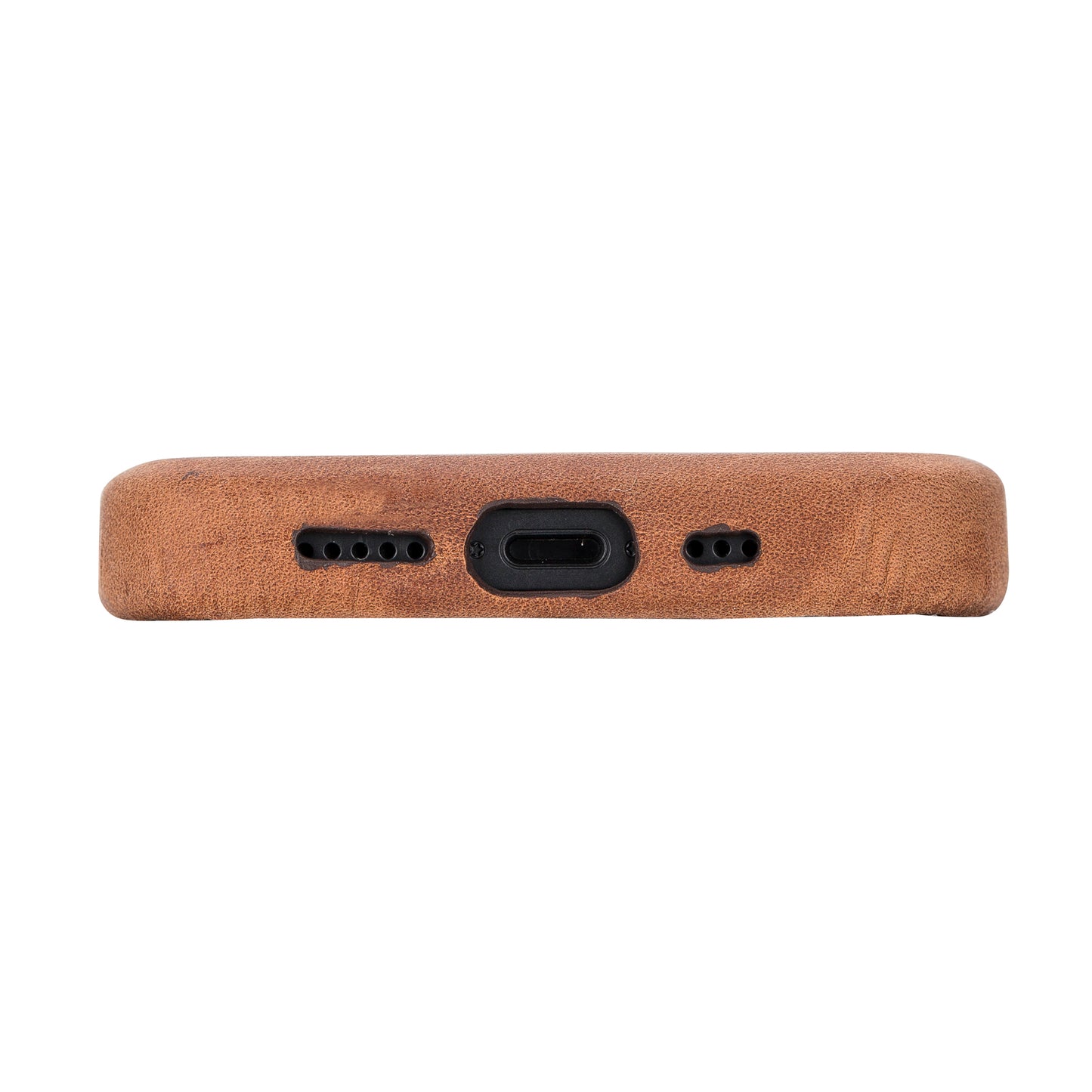 iPhone 14 Pro (6.1") Full Leather MagSafe Snap On Case  - Teak Brown